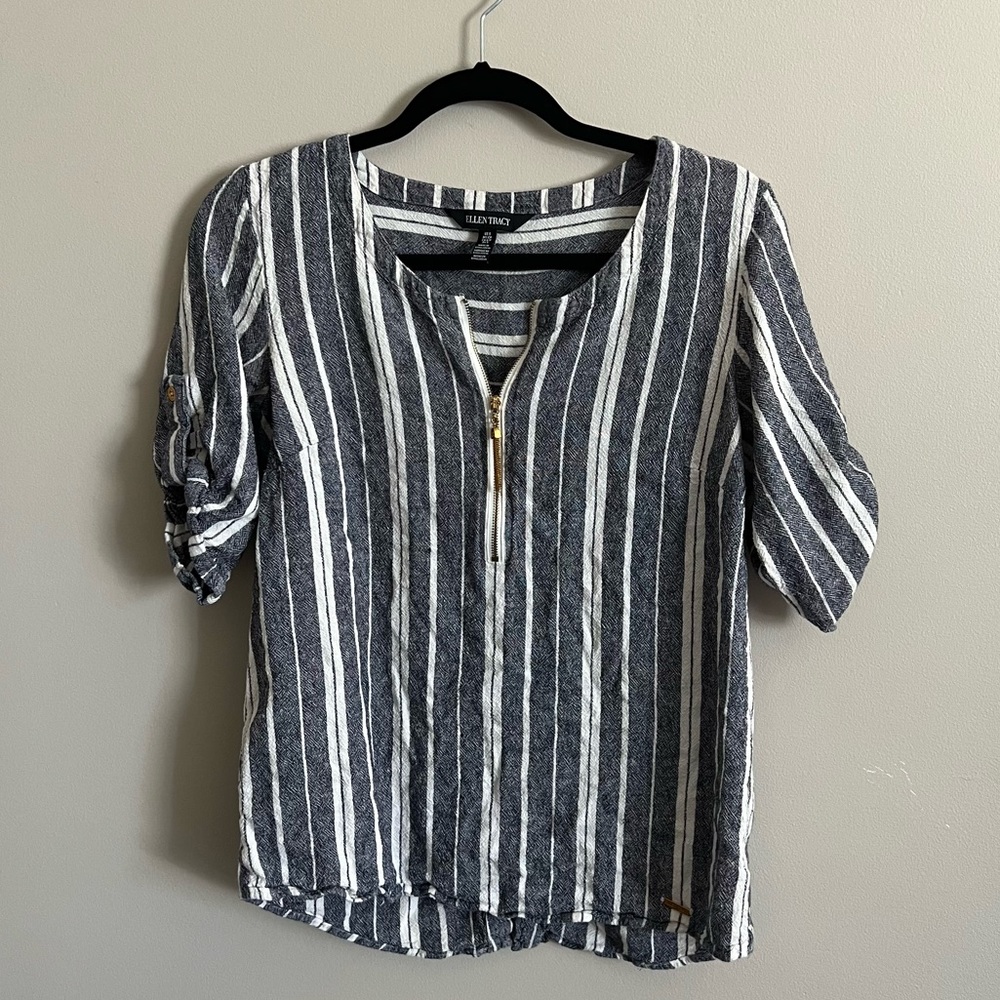 Ellen Tracy Linen Blouse